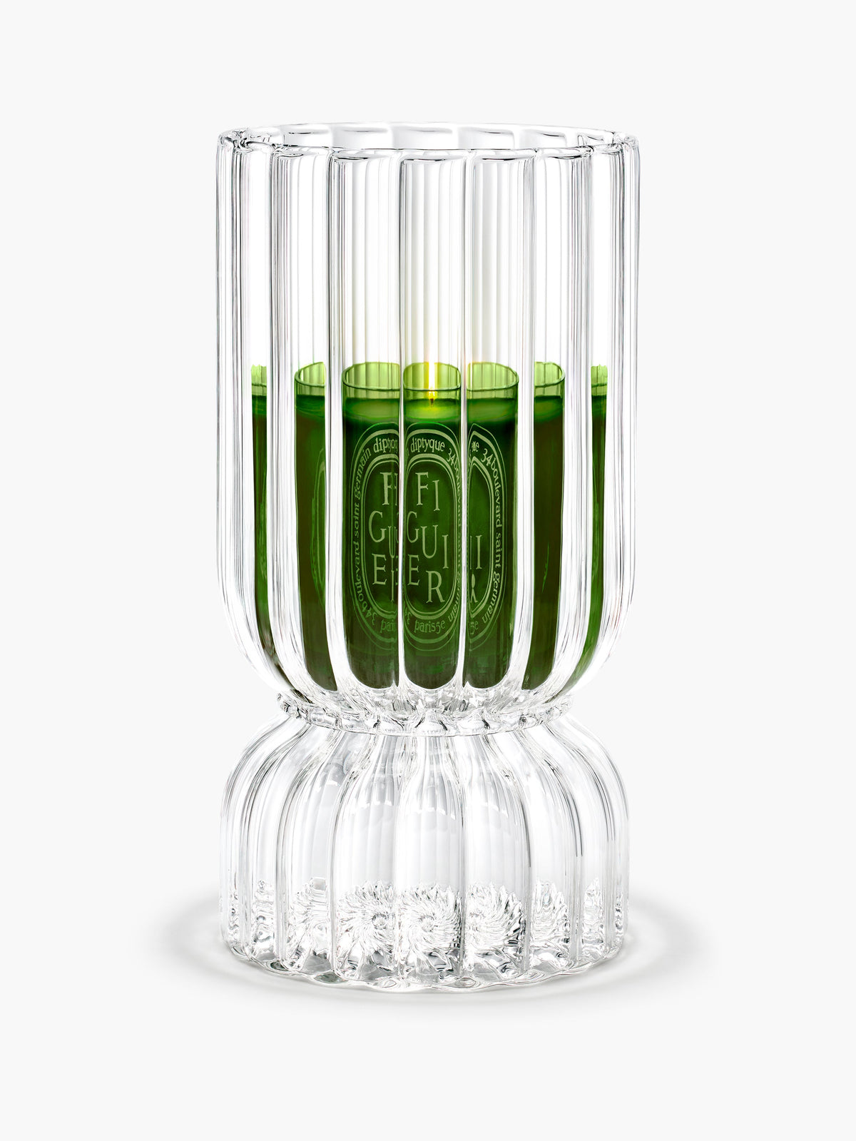 Ribbed candle holder - For small candles