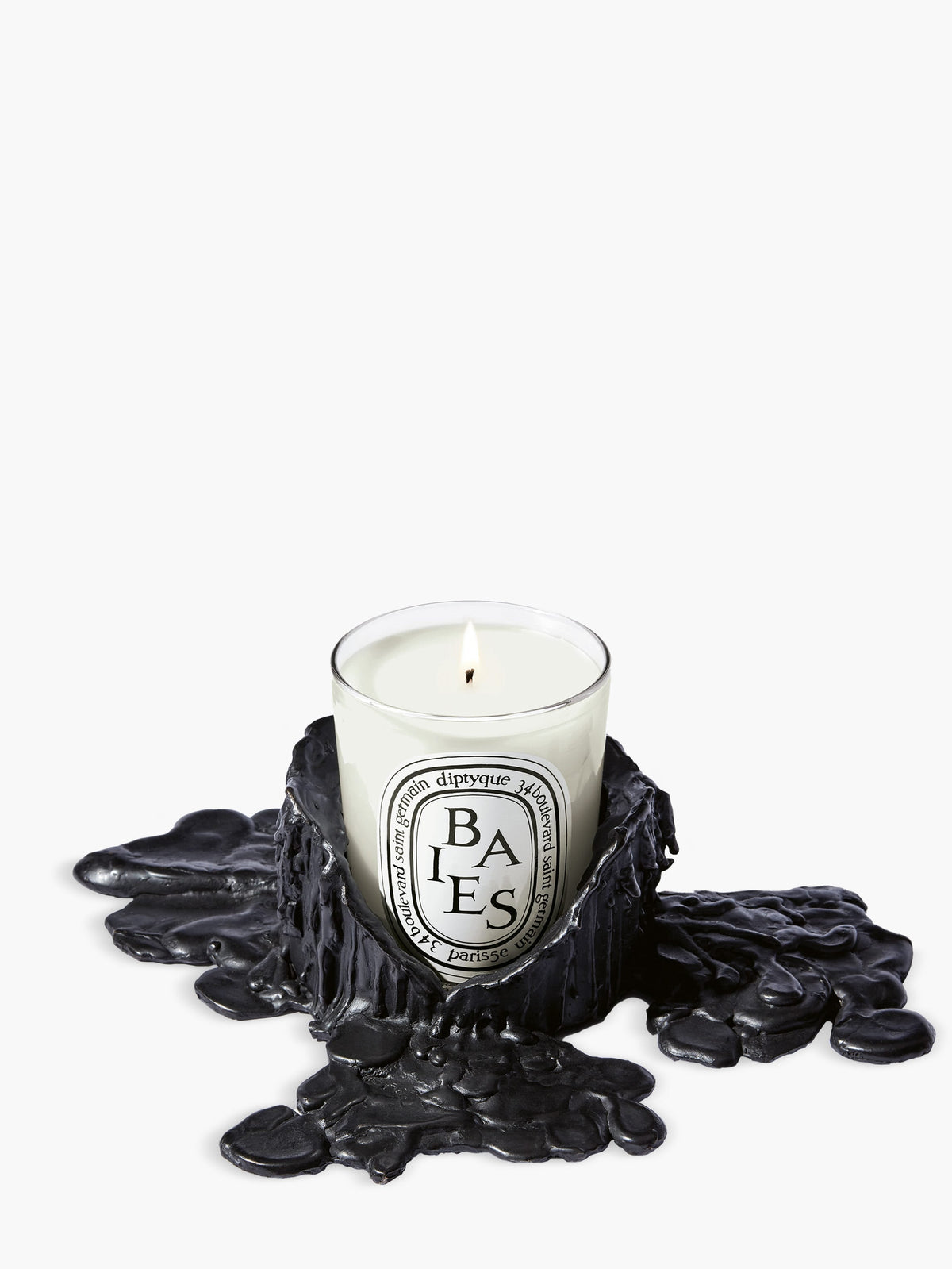 Medium black bronze candle holder - For classic candles