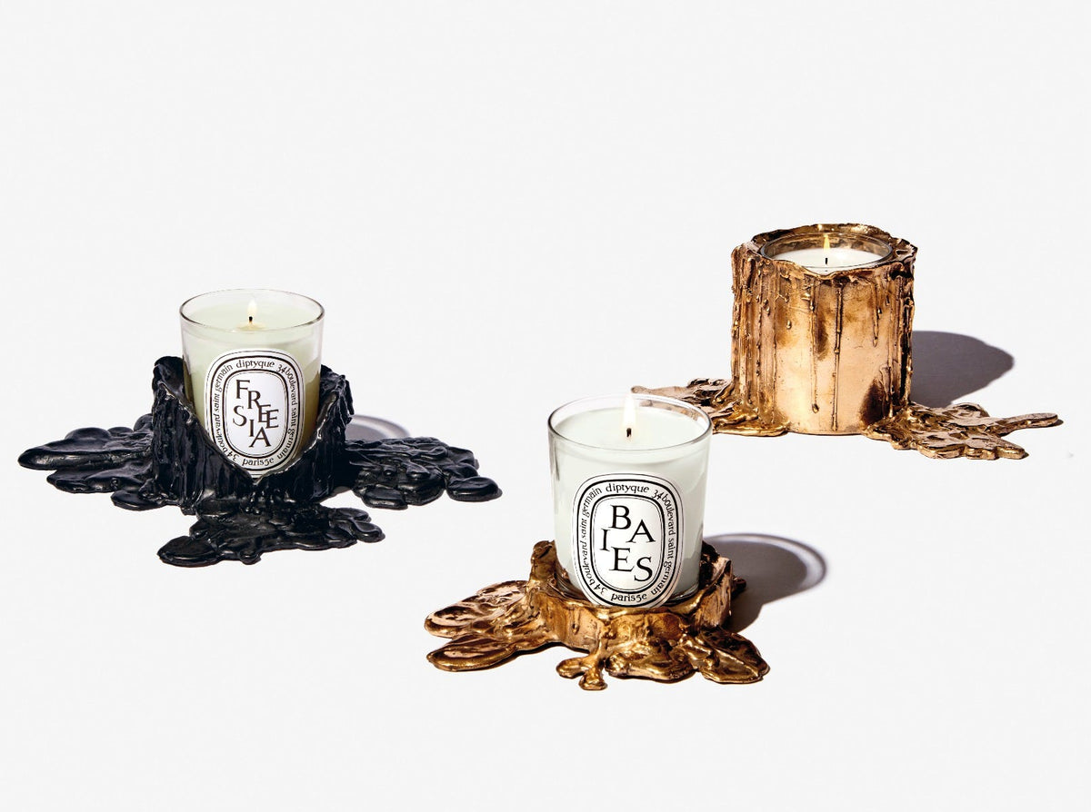 Medium black bronze candle holder - For classic candles